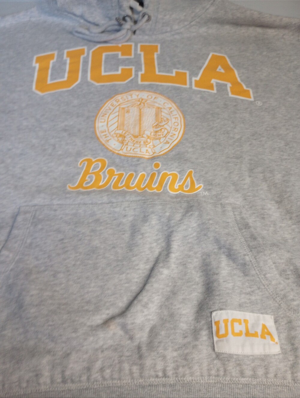 H&M Gray UCLA Bruins Hooded Sweatshirt with Gold Print Size X-large
